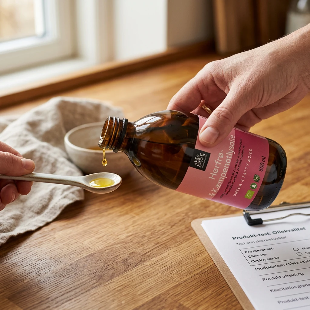 Test af Hørfrø- og natlysolie ØKO