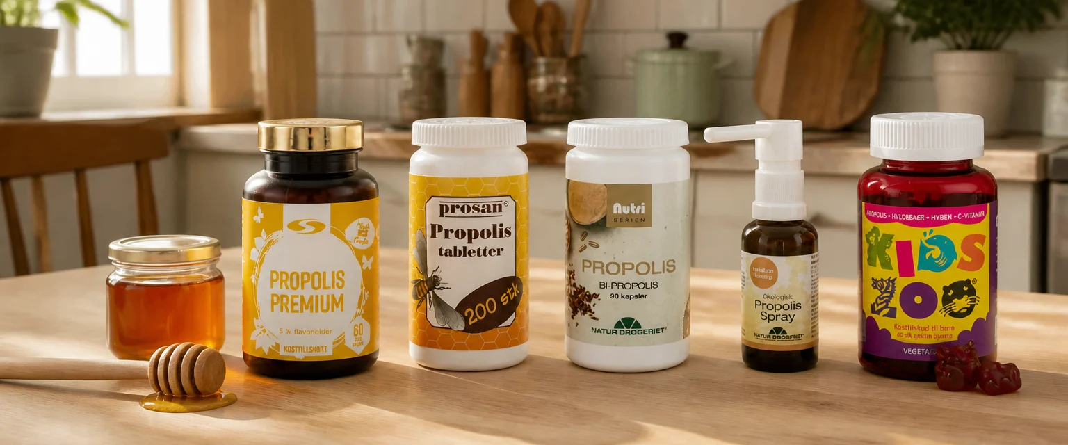 Propolis bedst i test 2026: flavonoider, mg og form