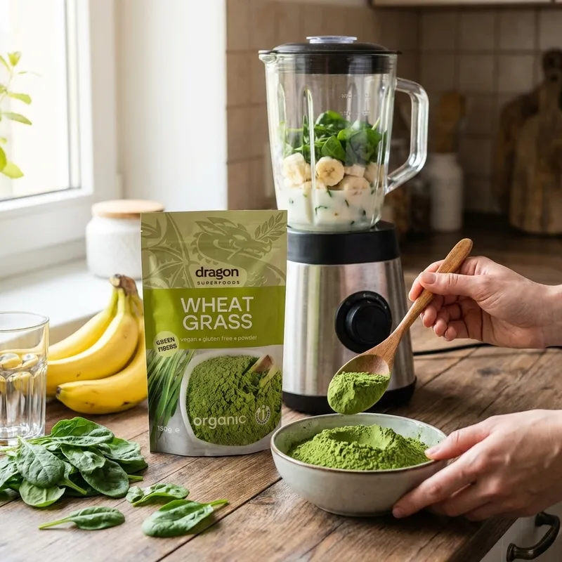 Test af Dragon Superfoods hvedegræspulver Ø