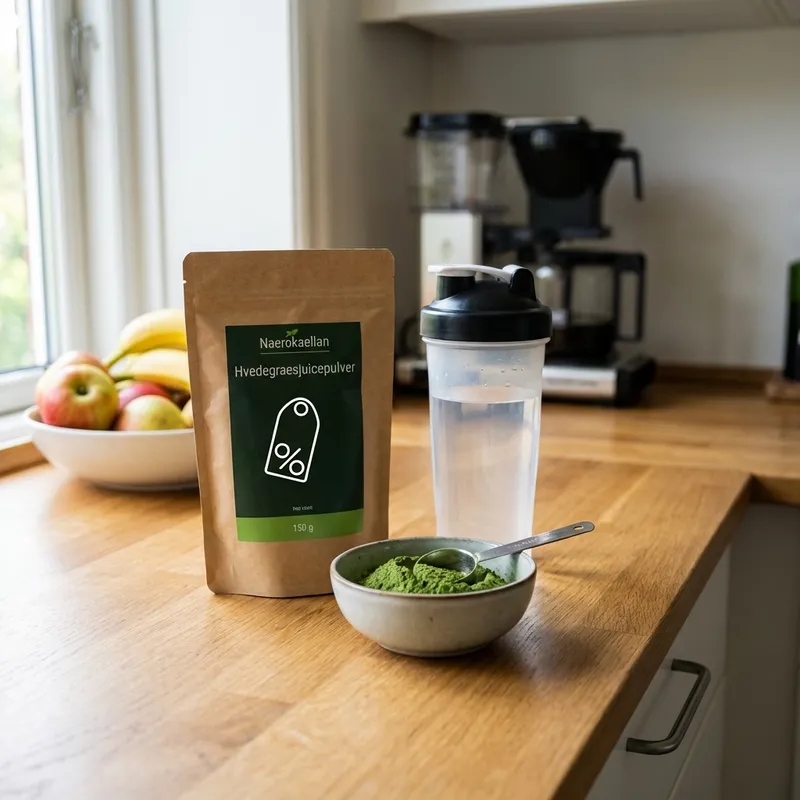 Test af Närokällan Hvedegræsjuicepulver