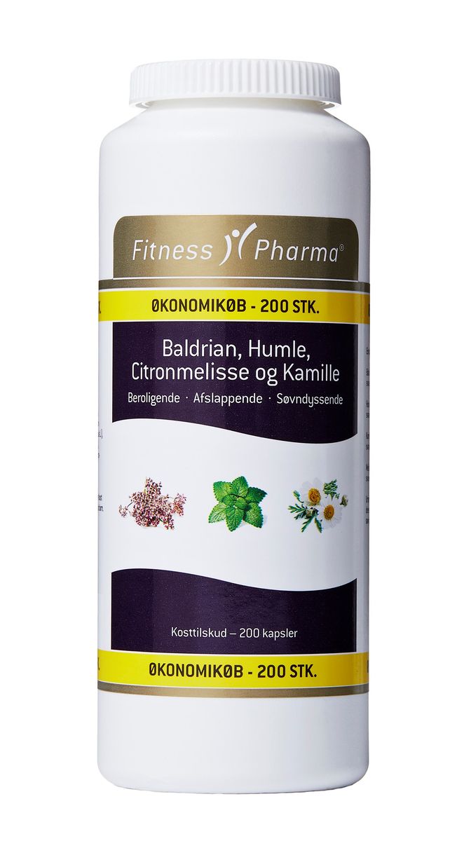 Fitness Pharma Baldrian, Humle, Citronmelisse og Kamille